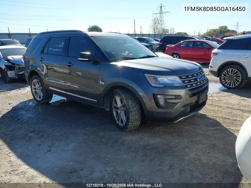 FORD EXPLORER 2016, VIN 1FM5K8D85GGA16450