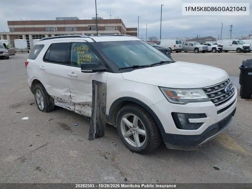 FORD EXPLORER 2016, VIN 1FM5K8D86GGA21043