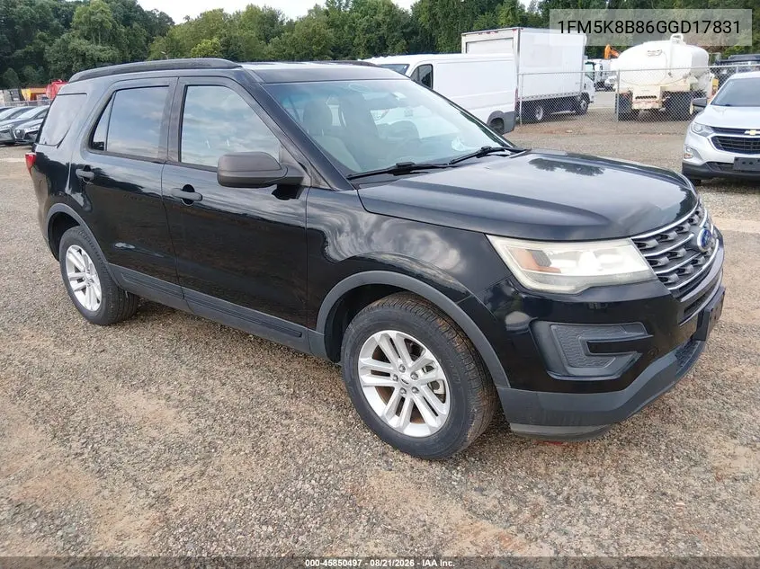 FORD EXPLORER 2016, VIN 1FM5K8B86GGD17831