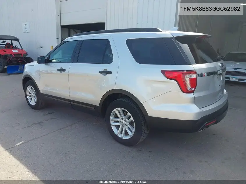 2016 FORD EXPLORER VIN 1FM5K8B83GGC62982 — фото 3