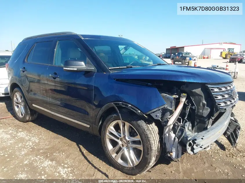 FORD EXPLORER 2016, VIN 1FM5K7D80GGB31323