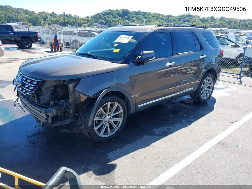 2016 FORD EXPLORER VIN 1FM5K7F8XGGC49506 — фото 2