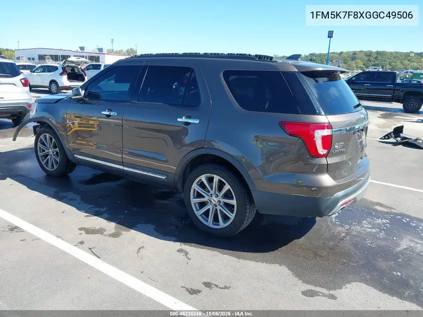 2016 FORD EXPLORER VIN 1FM5K7F8XGGC49506 — фото 3