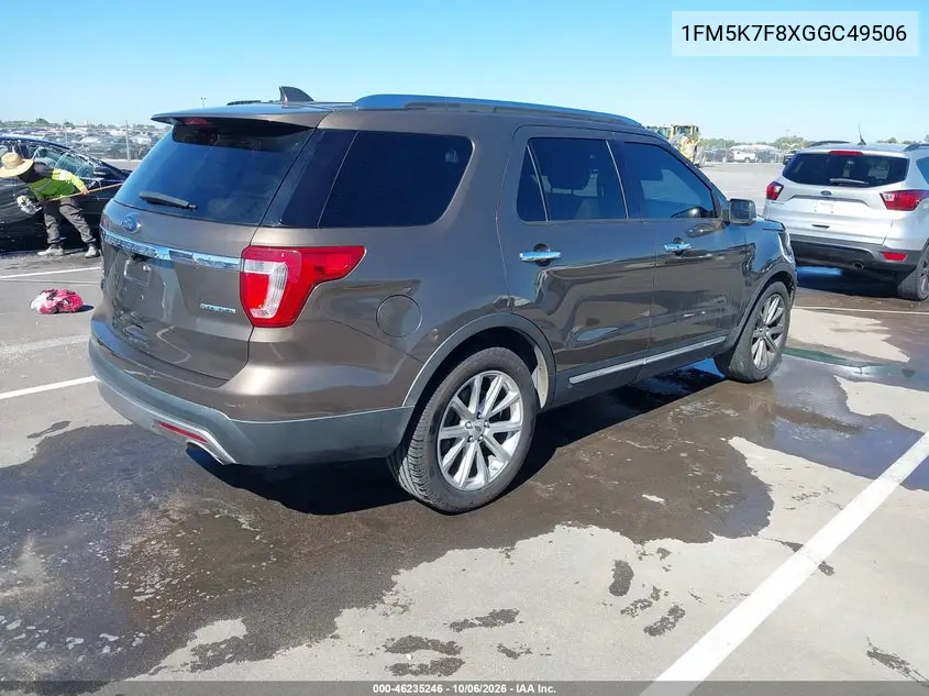 2016 FORD EXPLORER VIN 1FM5K7F8XGGC49506 — фото 4