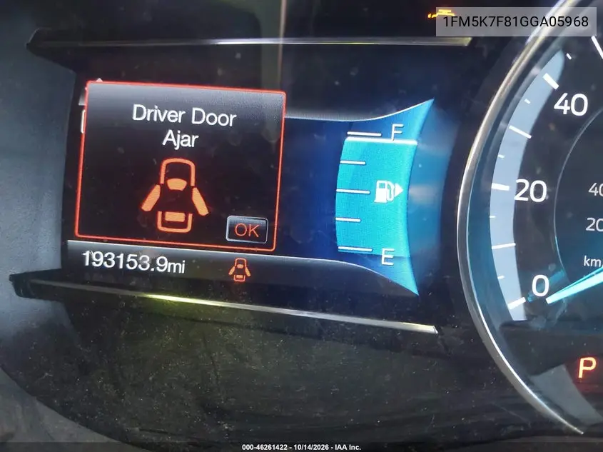 2016 FORD EXPLORER VIN 1FM5K7F81GGA05968 — фото 15