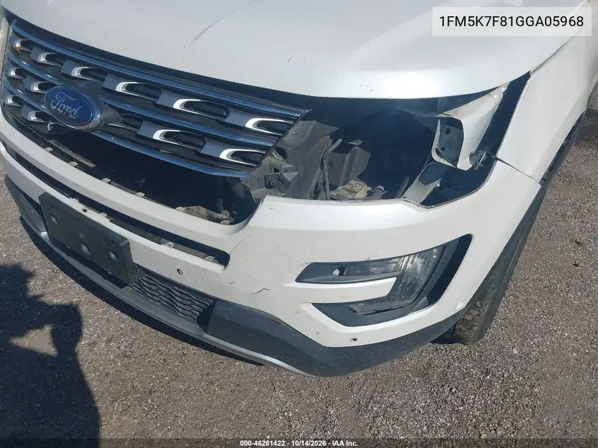 2016 FORD EXPLORER VIN 1FM5K7F81GGA05968 — фото 6