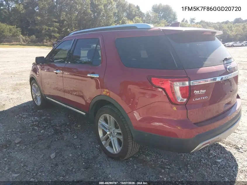 2016 FORD EXPLORER VIN 1FM5K7F86GGD20720 — фото 3