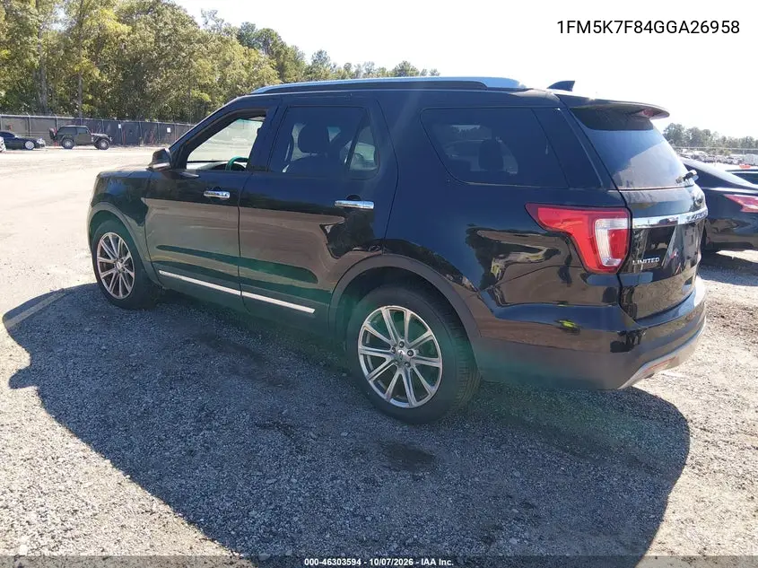2016 FORD EXPLORER VIN 1FM5K7F84GGA26958 — фото 3