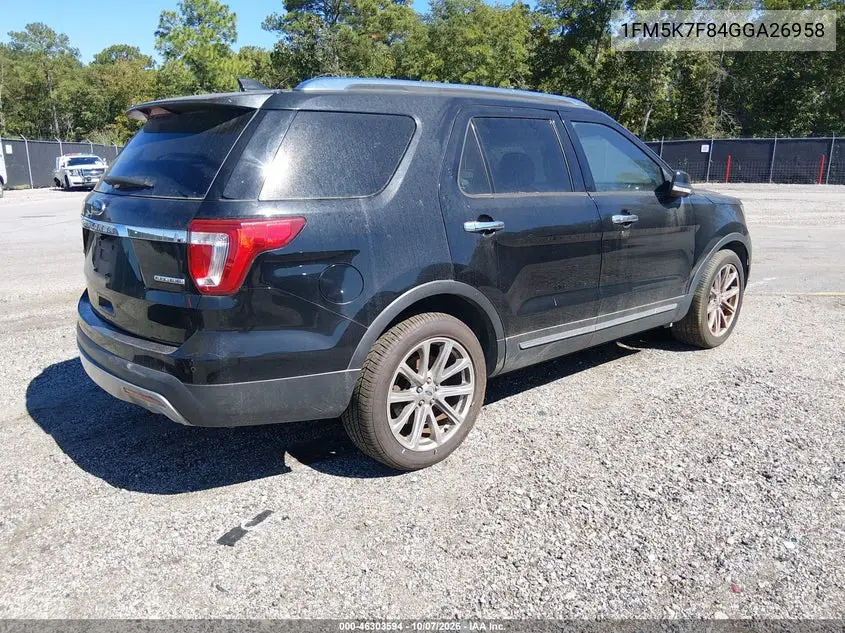 2016 FORD EXPLORER VIN 1FM5K7F84GGA26958 — фото 4