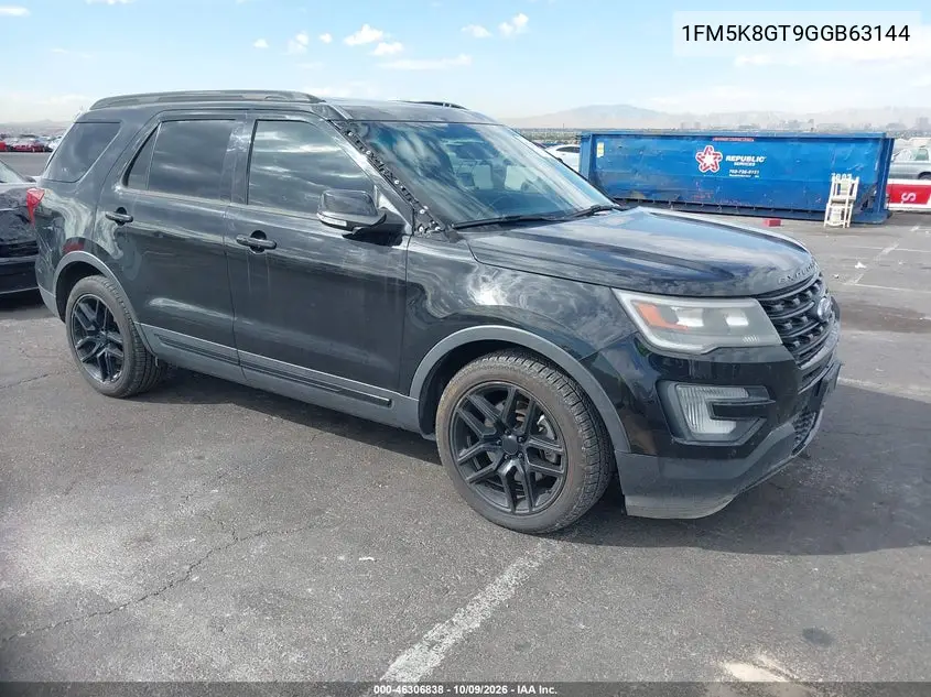 FORD EXPLORER 2016, VIN 1FM5K8GT9GGB63144