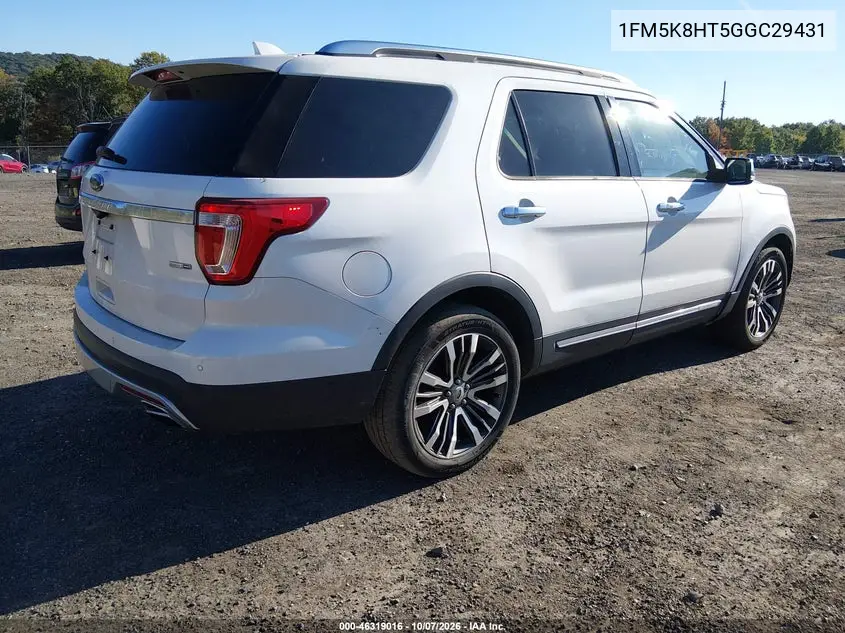 2016 FORD EXPLORER VIN 1FM5K8HT5GGC29431 — фото 4