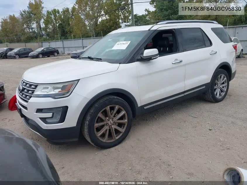 2016 FORD EXPLORER VIN 1FM5K8F84GGC96830 — фото 2