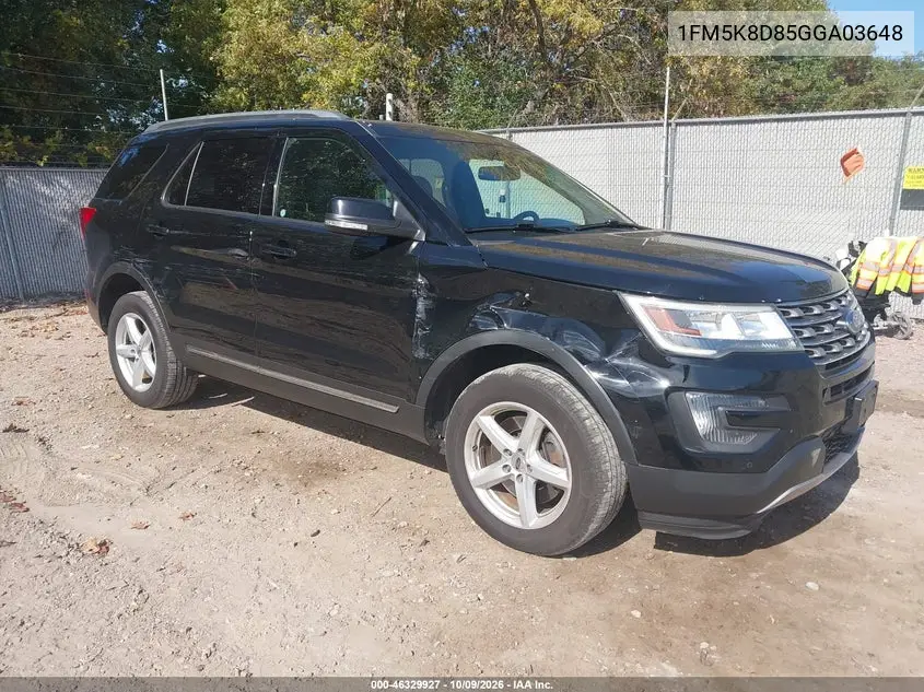 FORD EXPLORER 2016, VIN 1FM5K8D85GGA03648