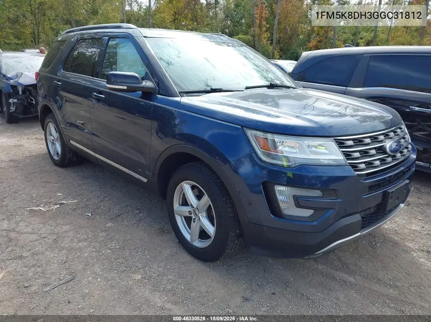 FORD EXPLORER 2016, VIN 1FM5K8DH3GGC31812