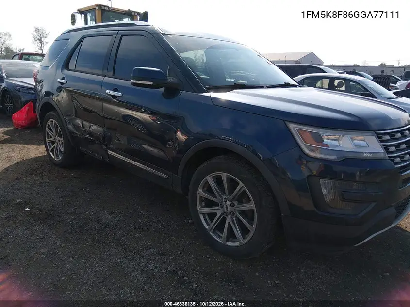 FORD EXPLORER 2016, VIN 1FM5K8F86GGA77111