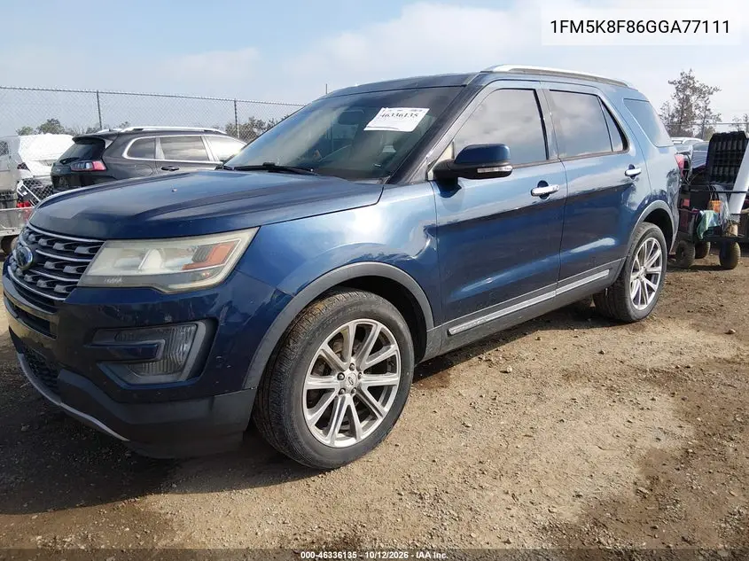 2016 FORD EXPLORER VIN 1FM5K8F86GGA77111 — фото 2