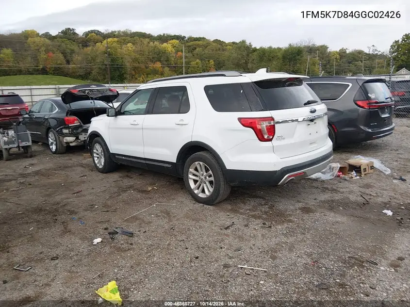 2016 FORD EXPLORER VIN 1FM5K7D84GGC02426 — фото 3
