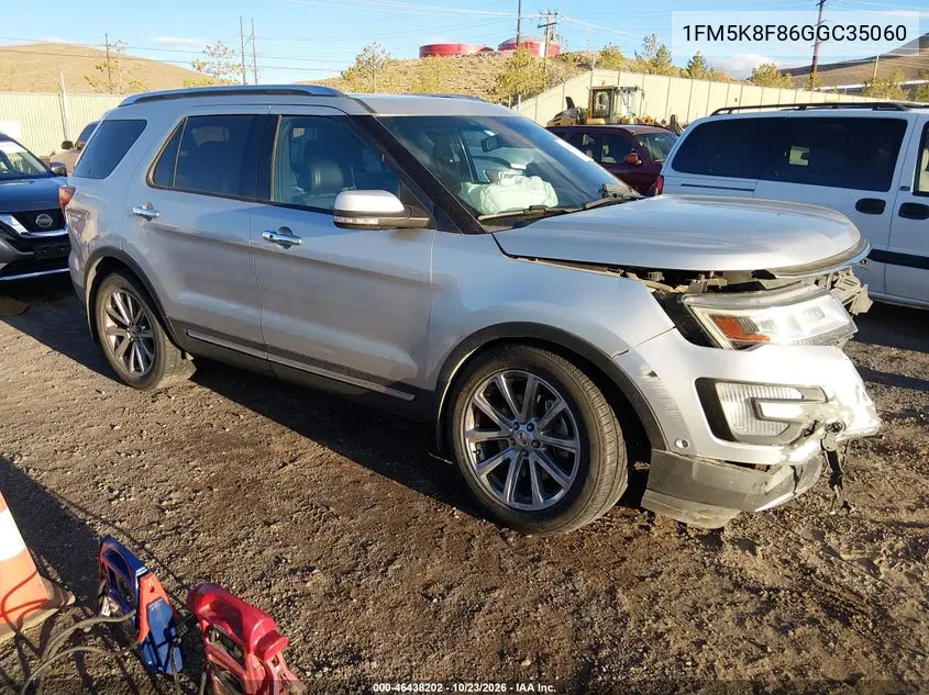 FORD EXPLORER 2016, VIN 1FM5K8F86GGC35060