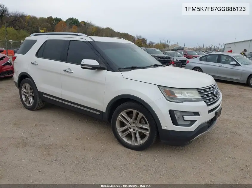 FORD EXPLORER 2016, VIN 1FM5K7F87GGB86123