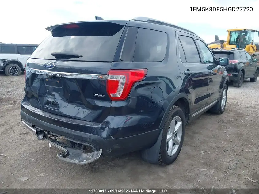 2017 FORD EXPLORER VIN 1FM5K8D85HGD27720 — фото 4