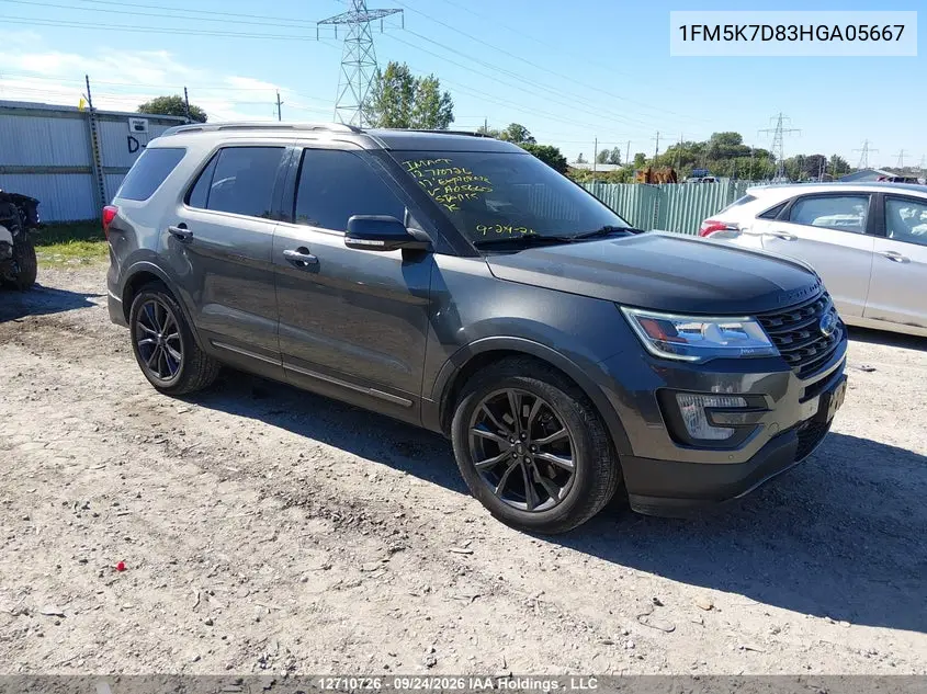 FORD EXPLORER 2017, VIN 1FM5K7D83HGA05667