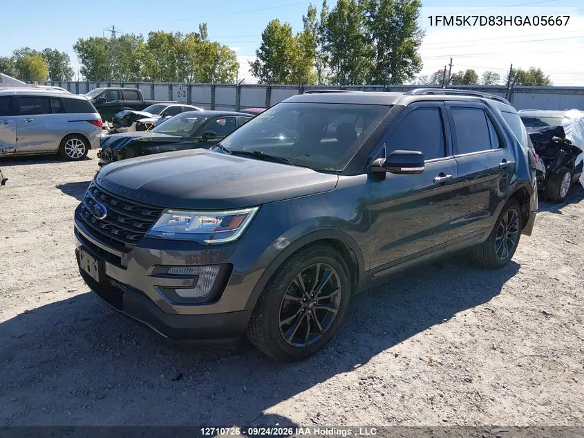 2017 FORD EXPLORER VIN 1FM5K7D83HGA05667 — фото 2