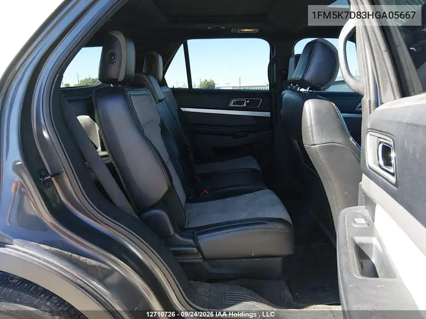 2017 FORD EXPLORER VIN 1FM5K7D83HGA05667 — фото 8