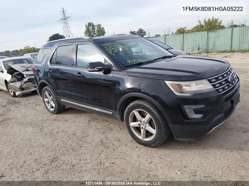 FORD EXPLORER 2017, VIN 1FM5K8D81HGA05222