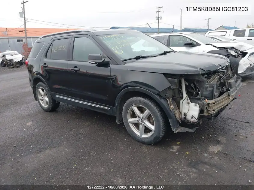 FORD EXPLORER 2017, VIN 1FM5K8D86HGC81203