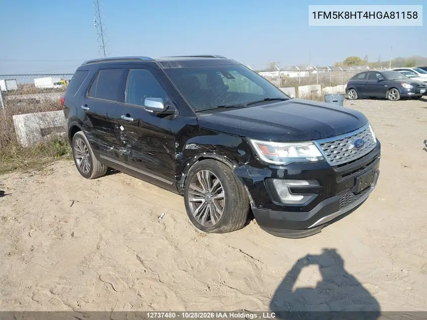 FORD EXPLORER 2017, VIN 1FM5K8HT4HGA81158