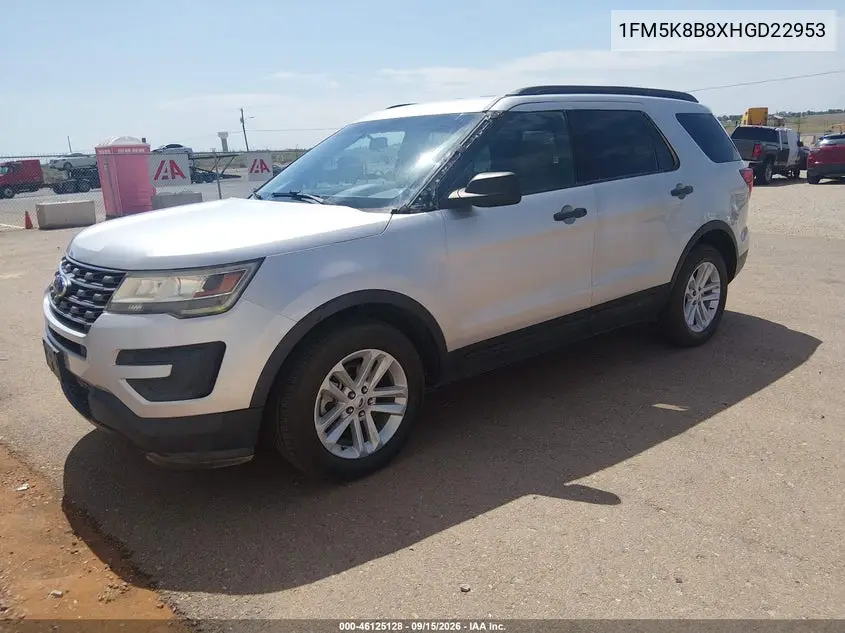 2017 FORD EXPLORER VIN 1FM5K8B8XHGD22953 — фото 2