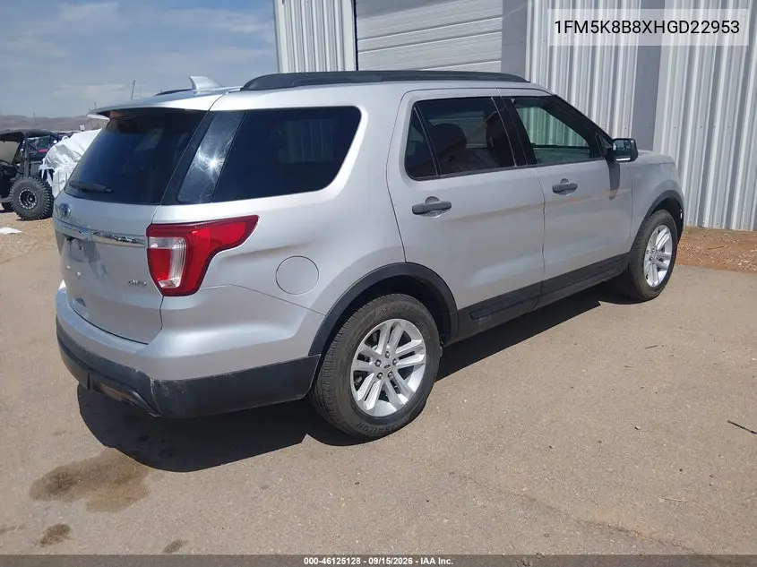 2017 FORD EXPLORER VIN 1FM5K8B8XHGD22953 — фото 4