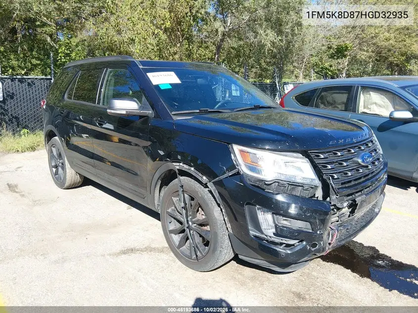 FORD EXPLORER 2017, VIN 1FM5K8D87HGD32935