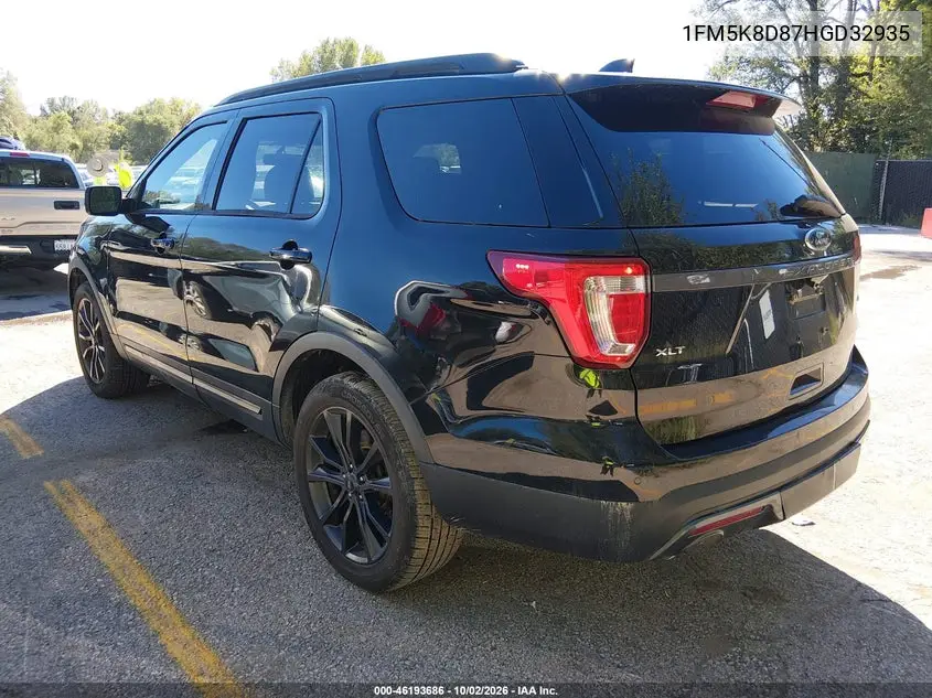 2017 FORD EXPLORER VIN 1FM5K8D87HGD32935 — фото 3