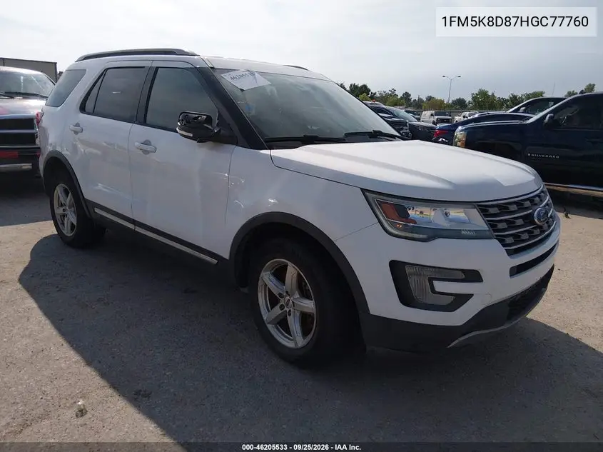 FORD EXPLORER 2017, VIN 1FM5K8D87HGC77760
