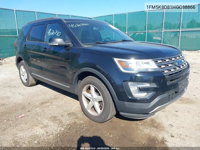 FORD EXPLORER 2017, VIN 1FM5K8D81HGC88866