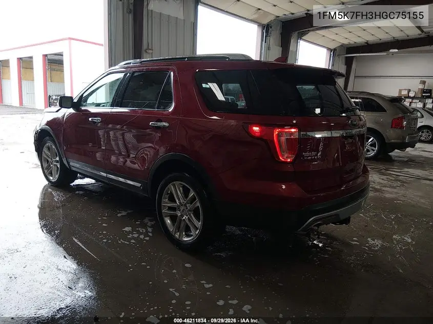 2017 FORD EXPLORER VIN 1FM5K7FH3HGC75155 — фото 3