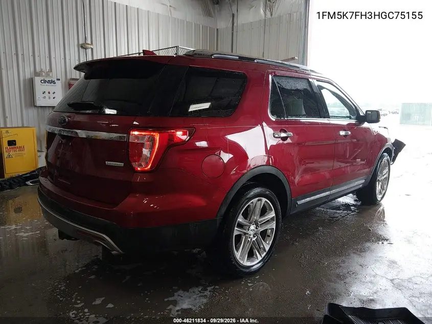 2017 FORD EXPLORER VIN 1FM5K7FH3HGC75155 — фото 4