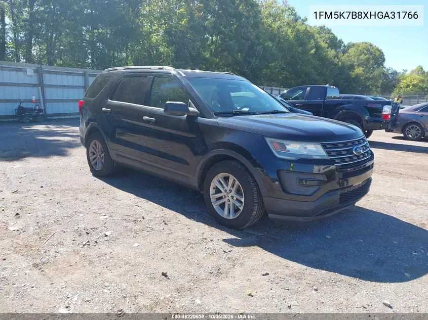 FORD EXPLORER 2017, VIN 1FM5K7B8XHGA31766