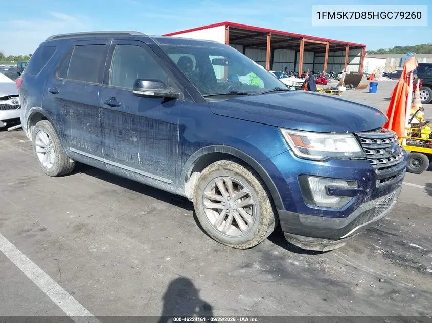 FORD EXPLORER 2017, VIN 1FM5K7D85HGC79260