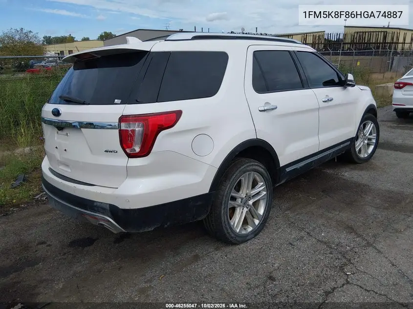 2017 FORD EXPLORER VIN 1FM5K8F86HGA74887 — фото 4