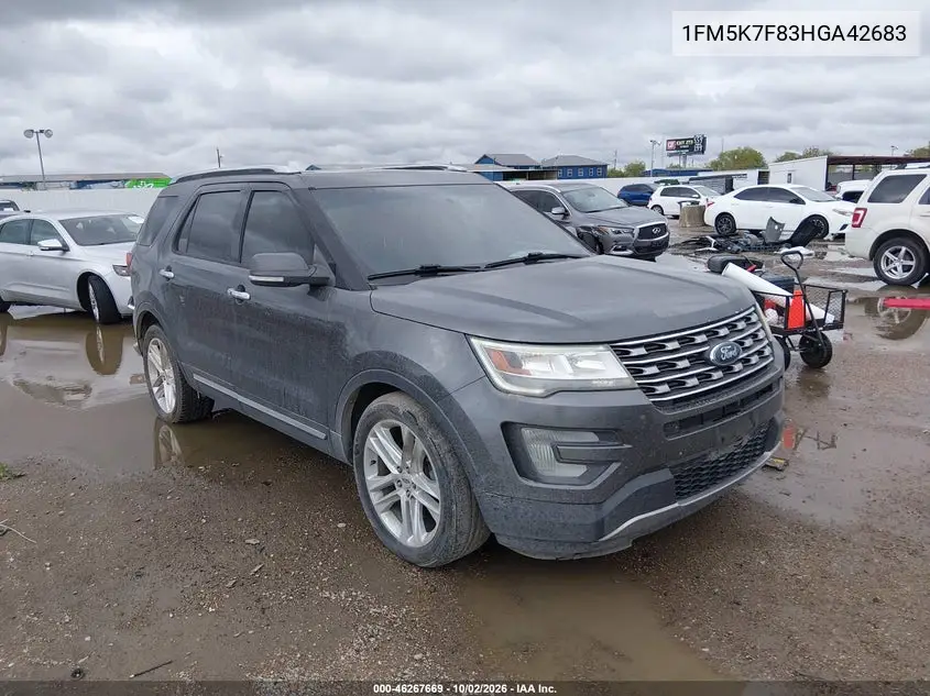 FORD EXPLORER 2017, VIN 1FM5K7F83HGA42683