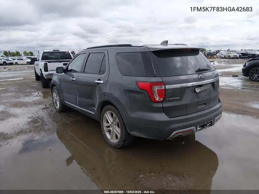 2017 FORD EXPLORER VIN 1FM5K7F83HGA42683 — фото 3