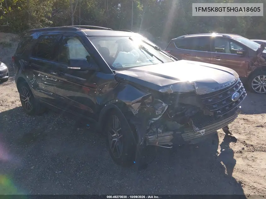 FORD EXPLORER 2017, VIN 1FM5K8GT5HGA18605
