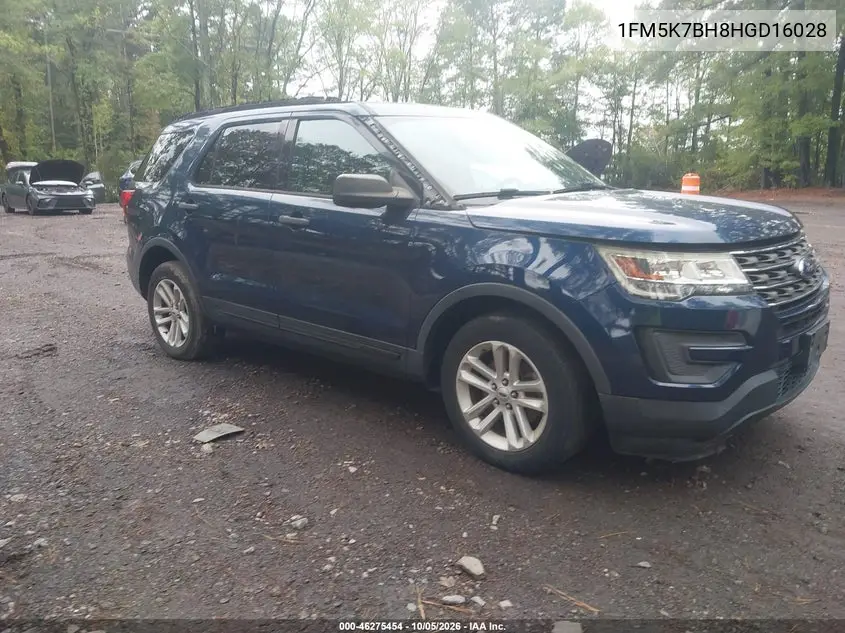FORD EXPLORER 2017, VIN 1FM5K7BH8HGD16028