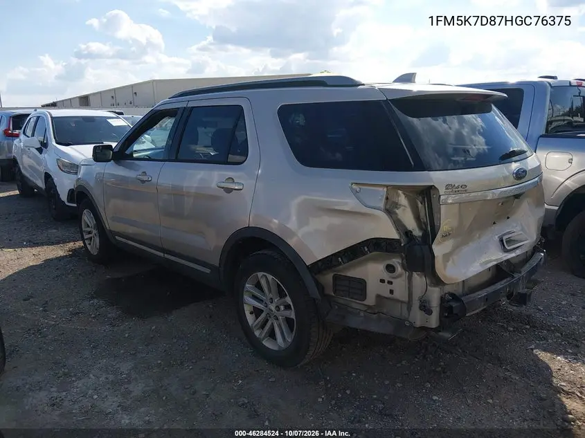 2017 FORD EXPLORER VIN 1FM5K7D87HGC76375 — фото 3