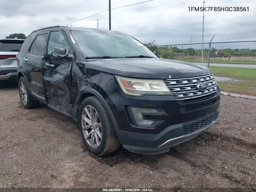 FORD EXPLORER 2017, VIN 1FM5K7F85HGC38561