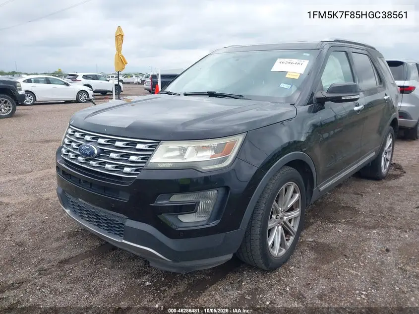 2017 FORD EXPLORER VIN 1FM5K7F85HGC38561 — фото 2