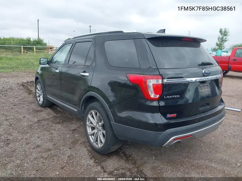 2017 FORD EXPLORER VIN 1FM5K7F85HGC38561 — фото 3