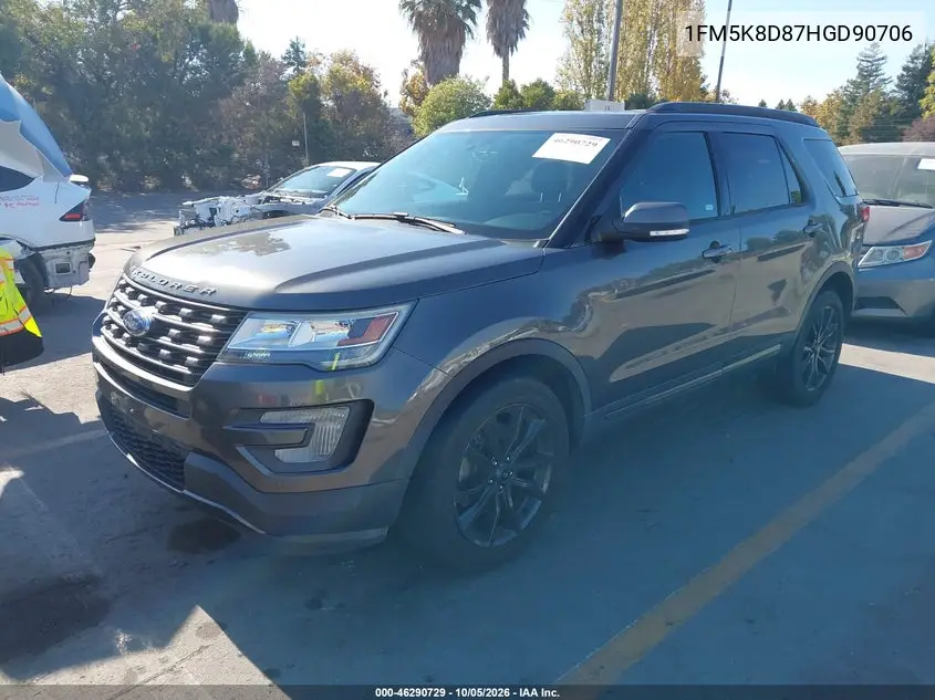 2017 FORD EXPLORER VIN 1FM5K8D87HGD90706 — фото 2